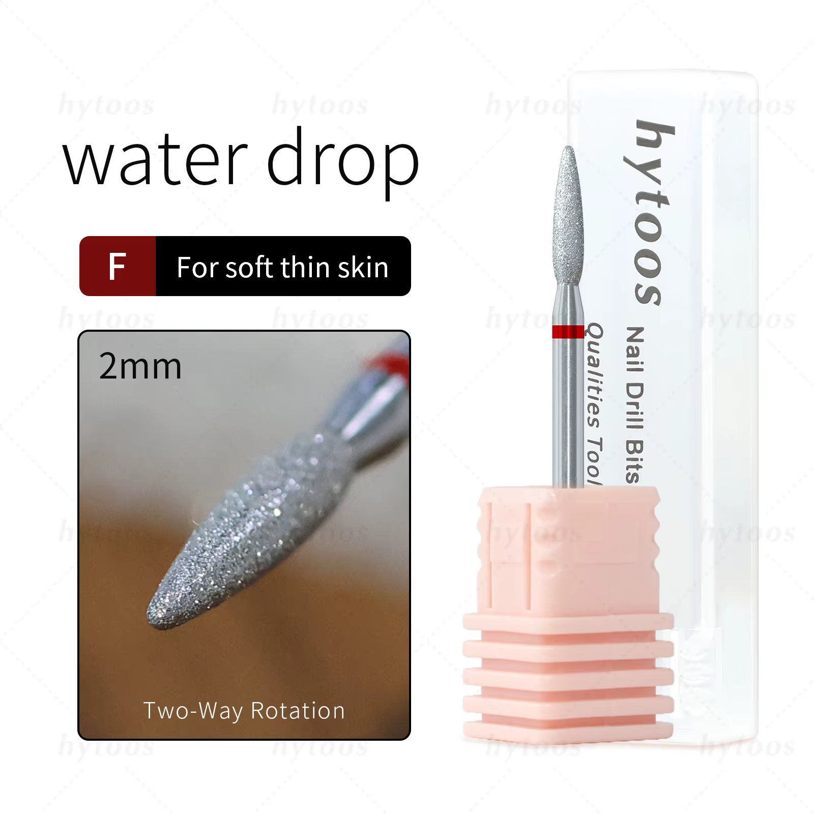HYTOOS Chrome diamant forets à ongles embout émoussé Pro russe foret à cuticules pour perceuses peau