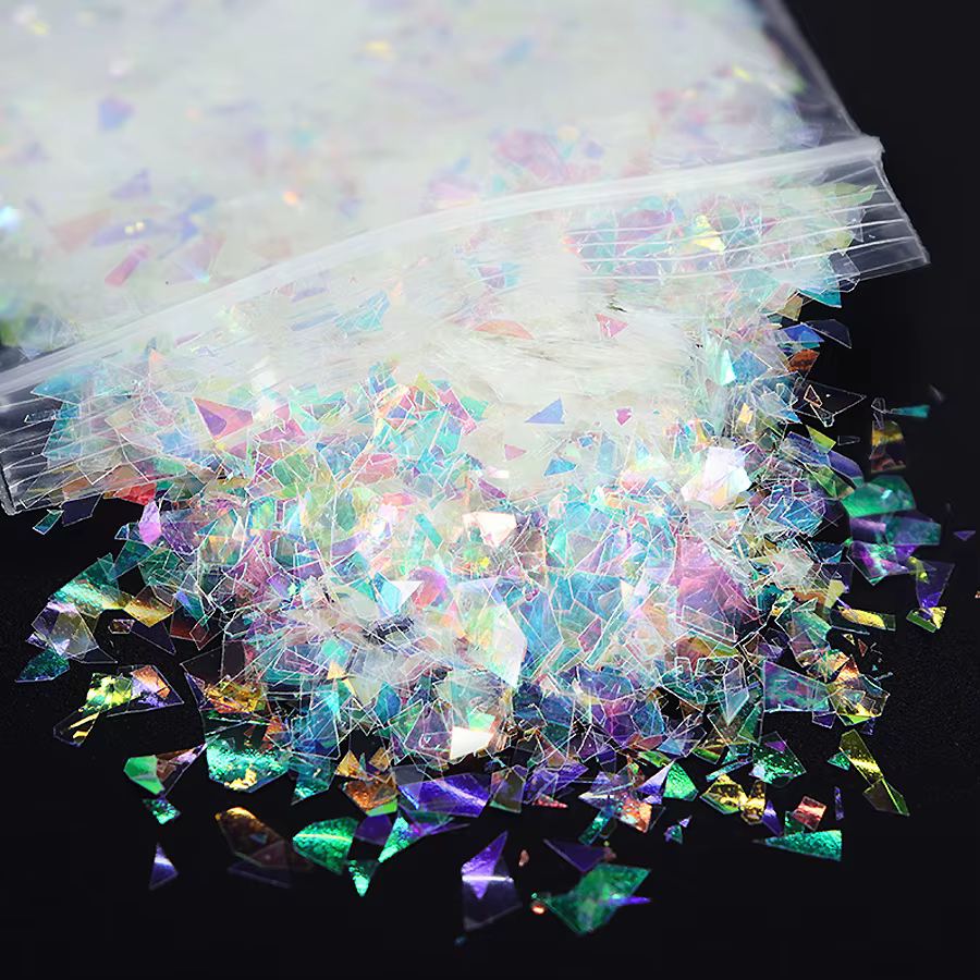 Flocons d'ongles holographiques effet sirène, 10g, paillettes scintillantes pour Nail Art, fournitur