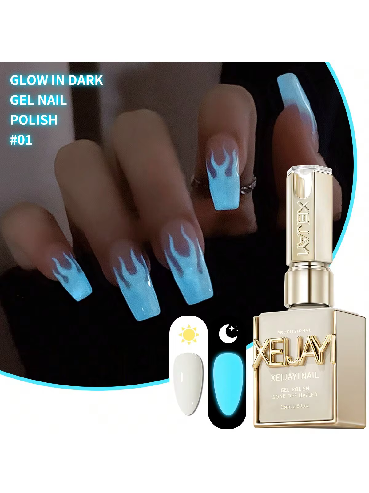 Vernis à ongles Gel qui brille dans la nuit, couche de finition lumineuse pour la manucure et le bri