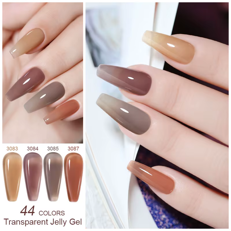 Clou Beaute Semi-transparent gelée couleur UV Gel manucure Gel ongles fournitures pour les professio