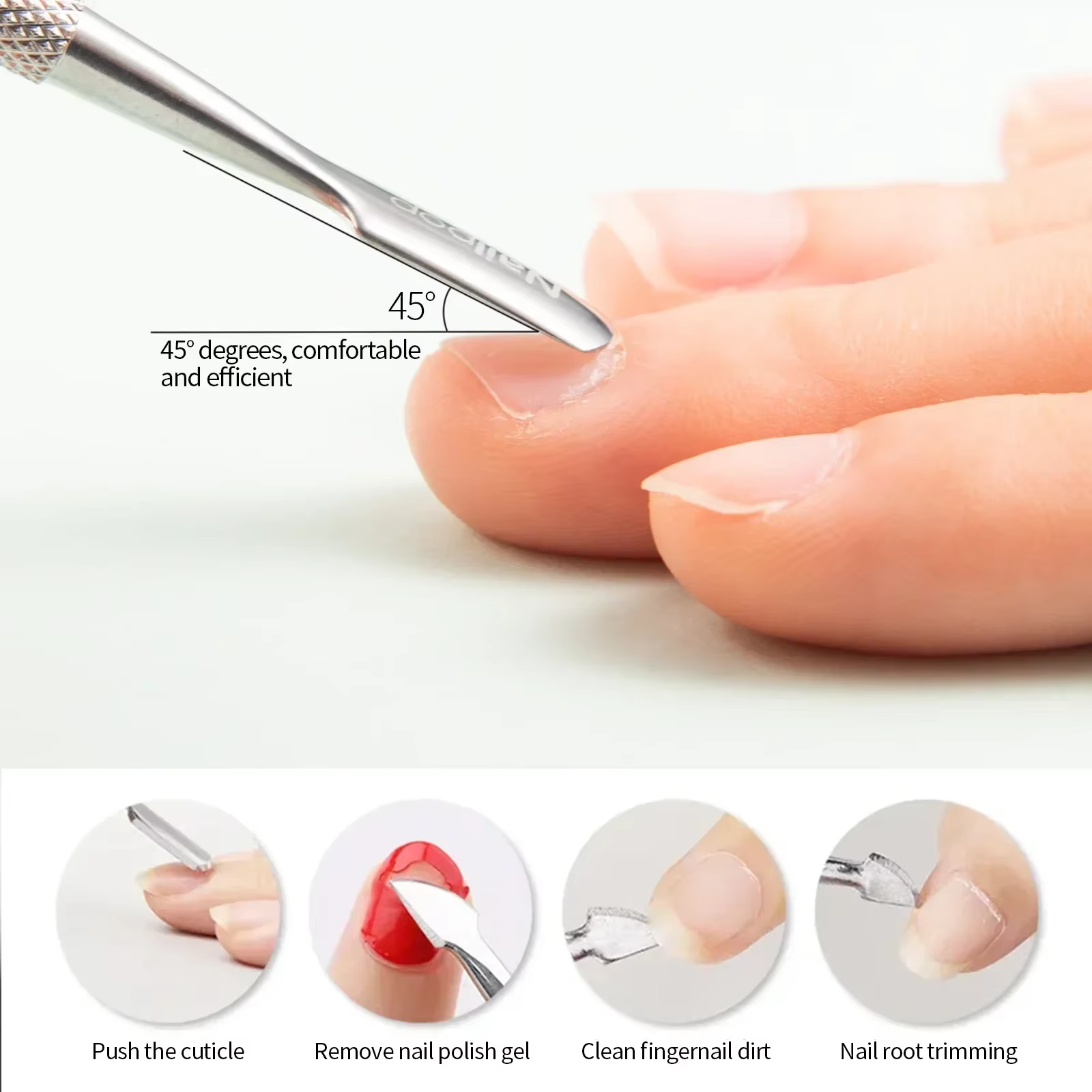 Kit d'outils de manucure Nailpop professionnel en acier inoxydable : coupe-ongles, ciseaux, pince à 