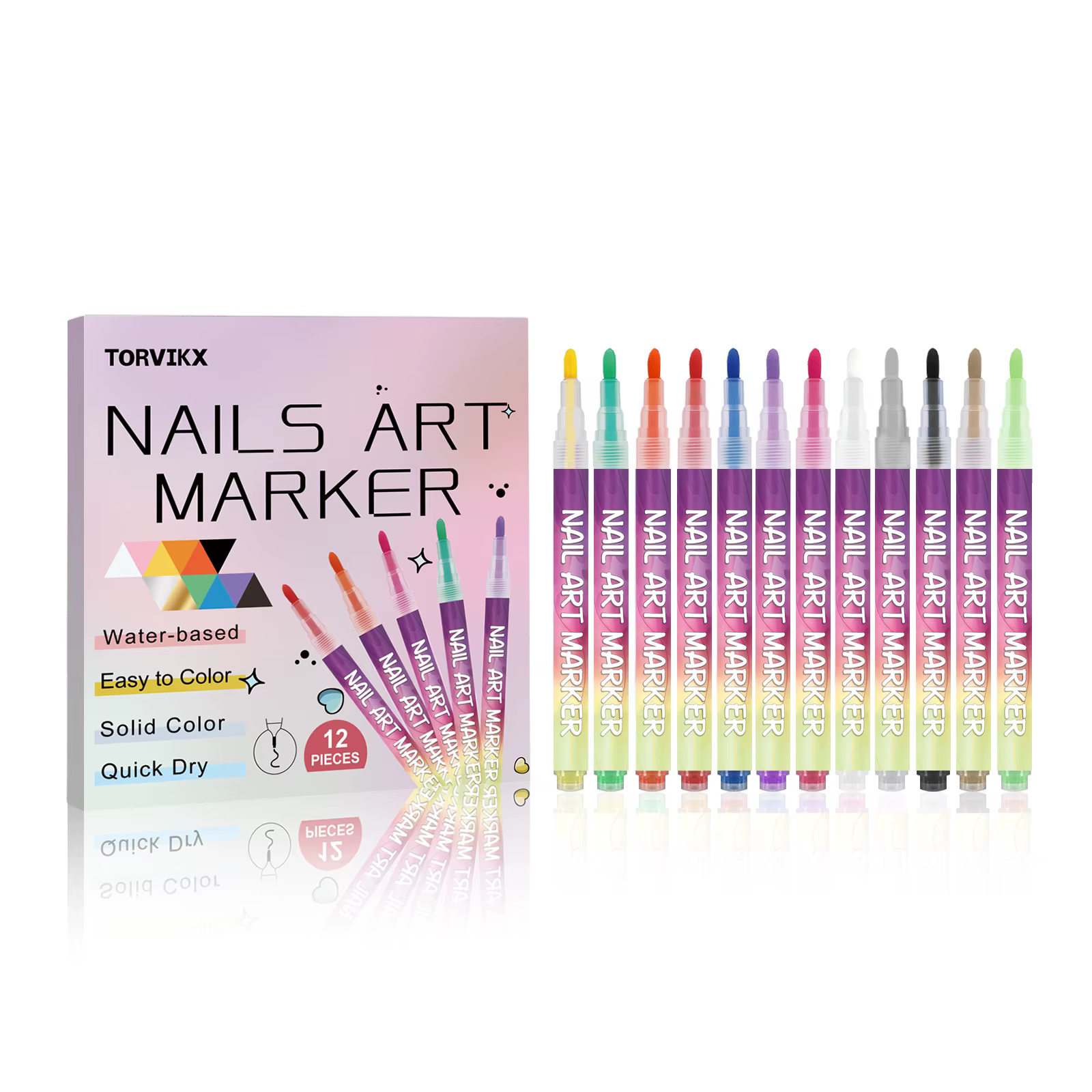 Stylo pour nail art, peinture DIY, pointe fine, couleur longue durée, dessin fluide, à base d'eau, i