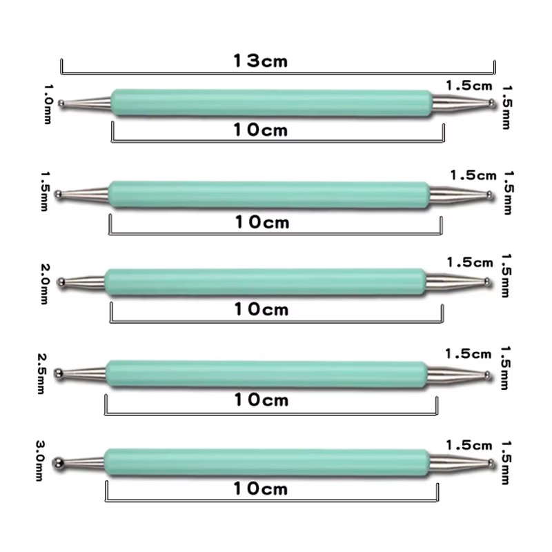 Outils de pointage pour Nail Art à double extrémité, avec 10 tailles différentes pour le pointage, l