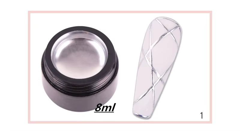8ml magique métal miroir argent peinture Gel 3D Super-brillant argent français fil Gel vernis en bou