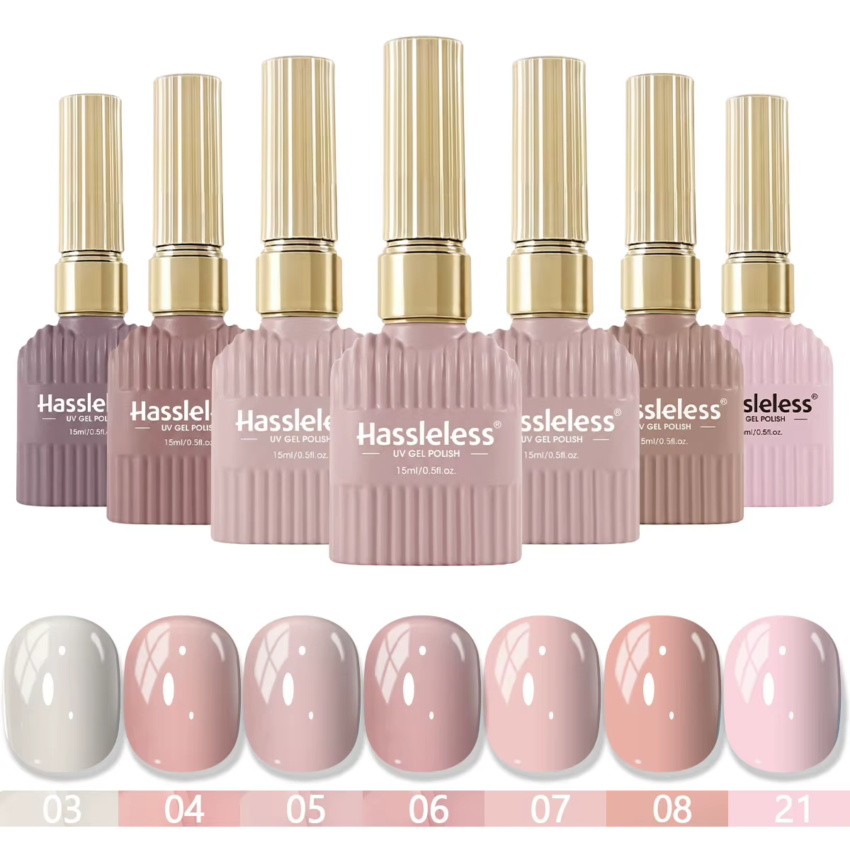 Ensemble de 6 vernis à ongles gel rose nude, nouvelle couleur tendance pour le nail art, nail art se