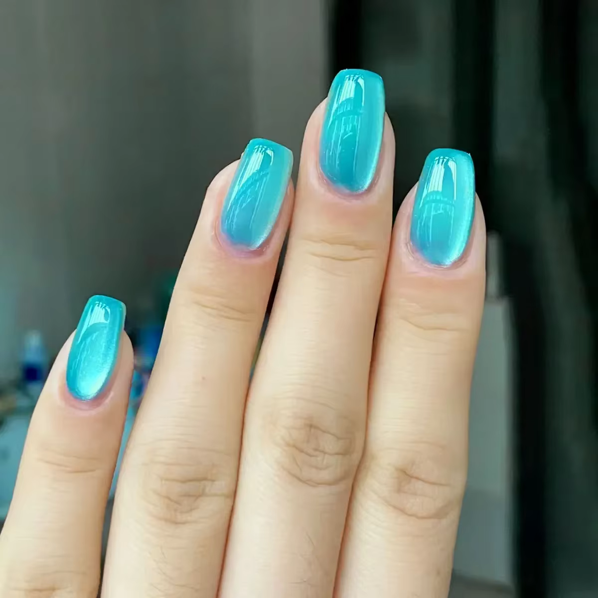 Faux Ongles en Forme d'Oeil de Chat, Ensemble Complet d'Outils Courts, Violets, Simples, Rouges, Ble