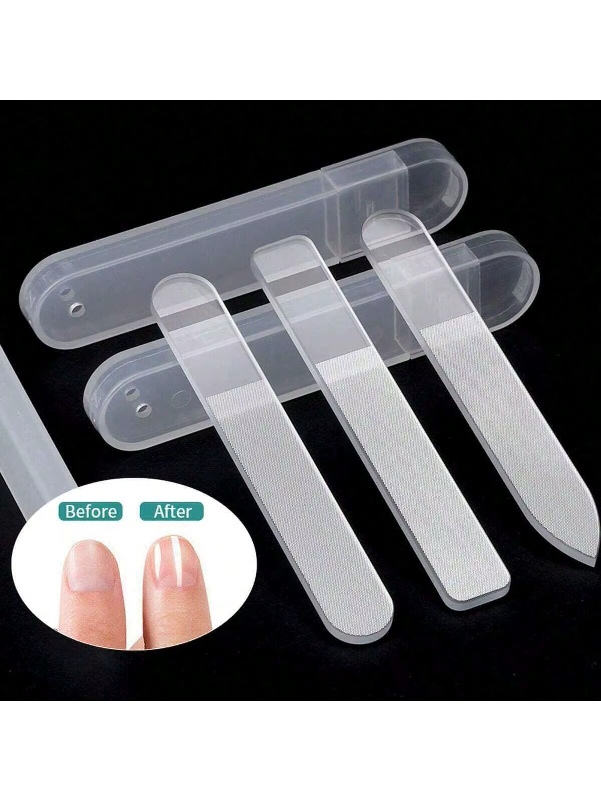 Limes à ongles en verre Nano, 3 pièces, ponçage professionnel, polissage, lime à ongles transparente