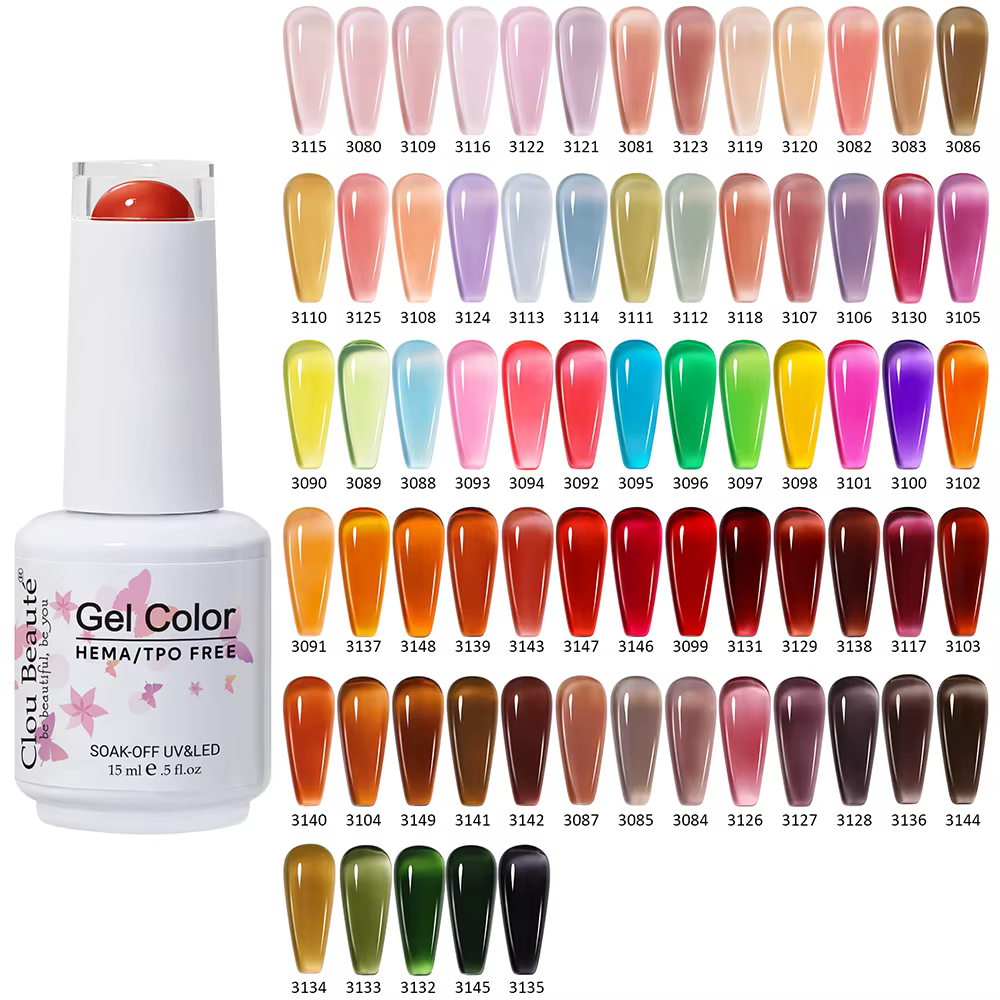 Clou Beaute Semi-transparent gelée couleur UV Gel manucure Gel ongles fournitures pour les professio