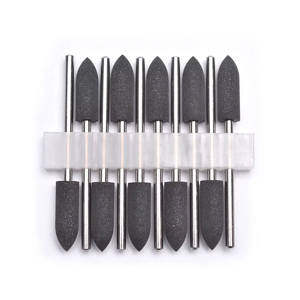 Foret à ongles en Silicone, ensemble de fraises en caoutchouc pour manucure et pédicure, tampon à on
