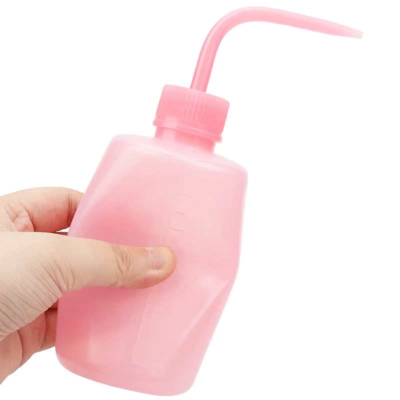 Bouteille de lavage de cils propre avec bec incurvé, bouteille de démaqucorporelle, lavage par souff