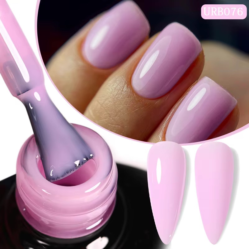 UR SUGAR 7ml rose nu Base en caoutchouc naturel Gel vernis à ongles Semi Permanent Chrome paillettes