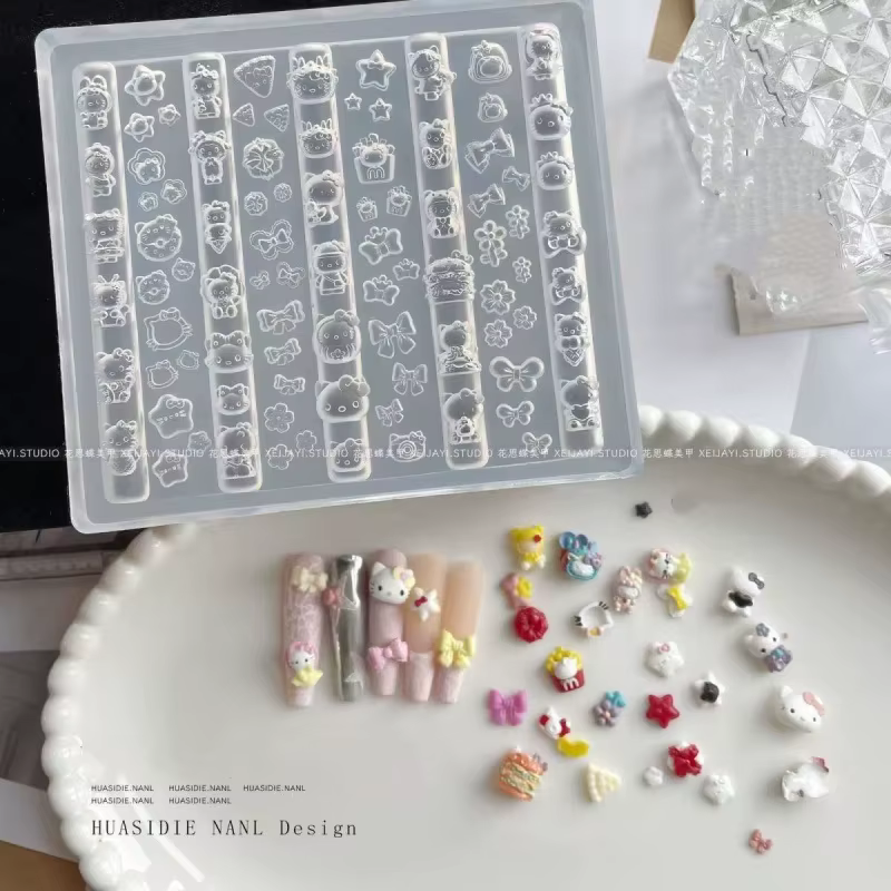 Moules 3D en Silicone pour Nail Art, classique Hello Kitty My Melody Pochacco, modèle de sculpture, 