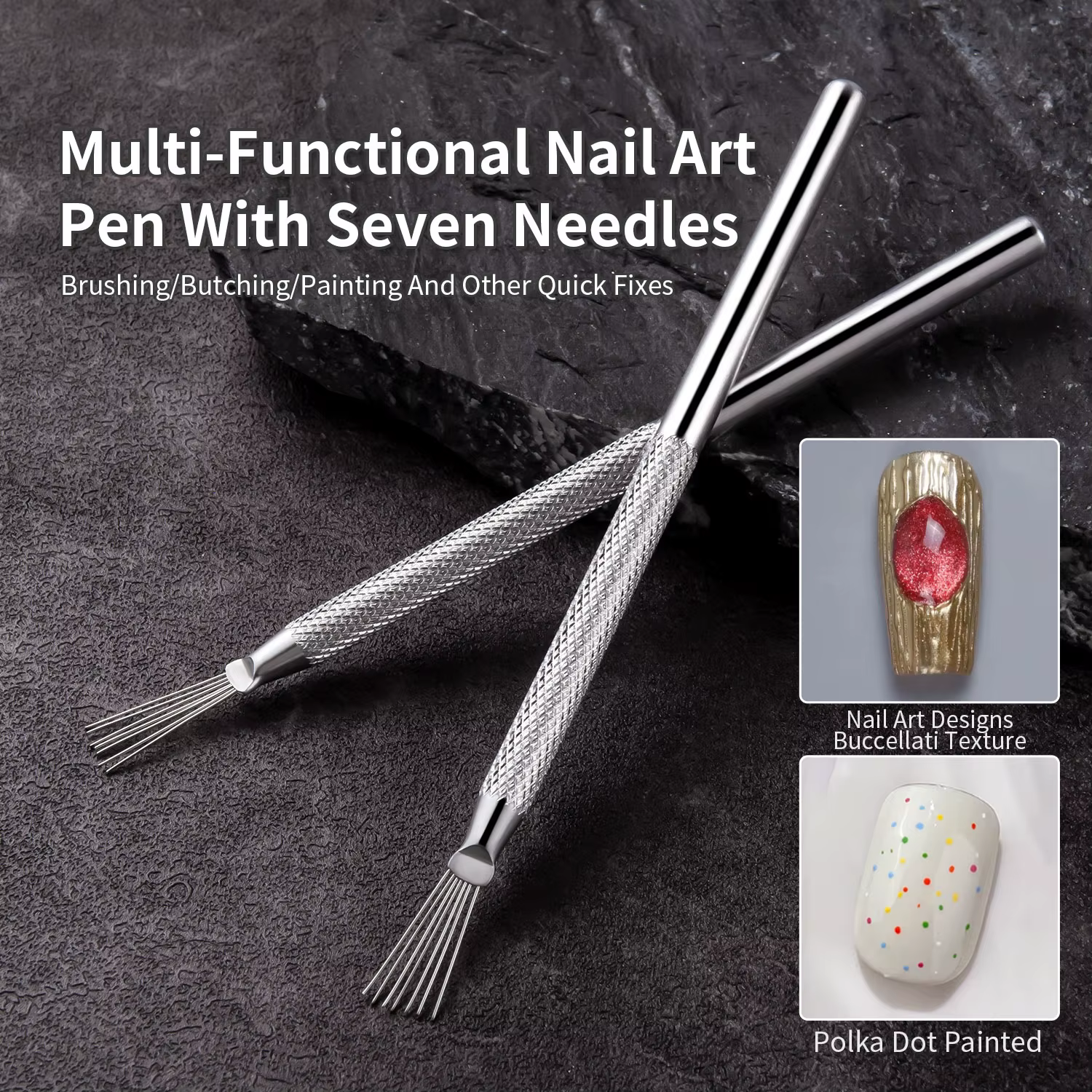 Outil de tréfilage pour Nail Art, stylo multifonctionnel à sept broches, brosse de Texture, bricolag