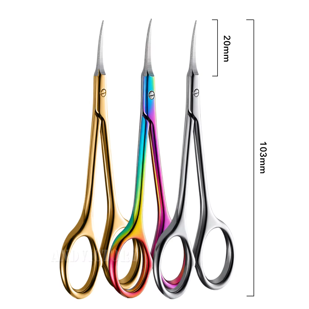 Ciseaux à cuticules en acier inoxydable, dissolvant de peau morte pour les ongles, coupe-ongles russ