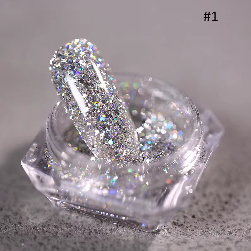 Pots Aurora poudre à ongles perle ongles paillettes néon miroitant ongles Chrome poudre trempage pou