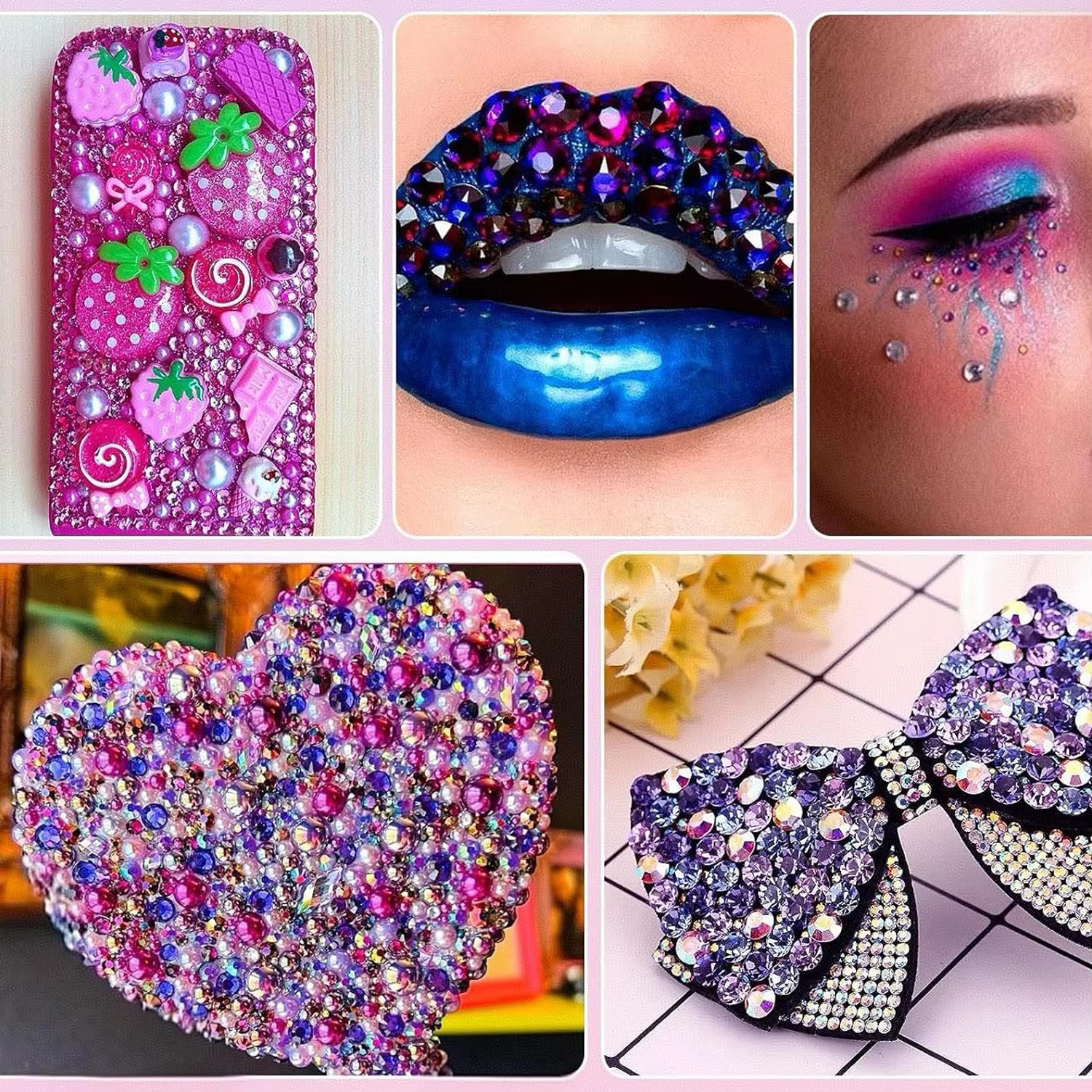 Ensemble de strass en résine gelée à dos plat, 1 boîte de 3mm, couleurs mélangées, pour tasse, sac à