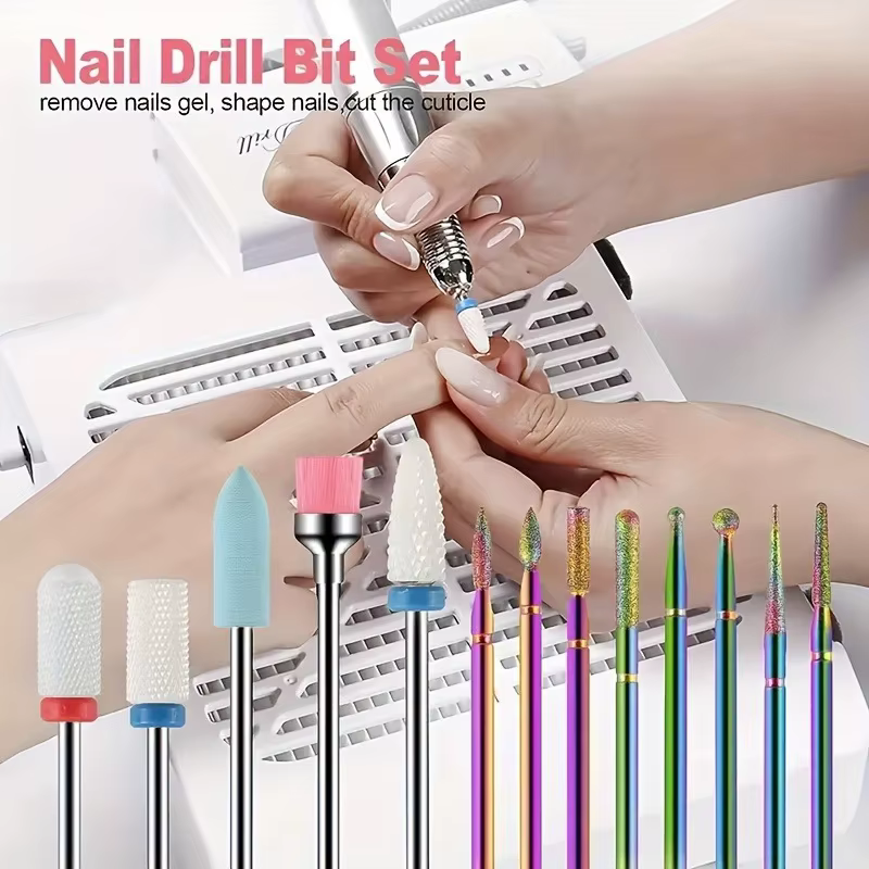 Jeu de forets à ongles professionnels en céramique, lime à ongles électrique pour manucure, pour ong