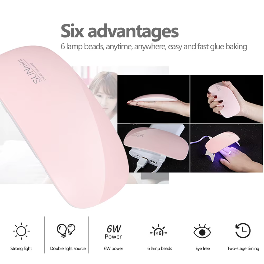 Lampe à ongles pliable 6w lampe à Led Uv pour Machine à ongles 6 Led Uv Gel vernis à ongles sèche la