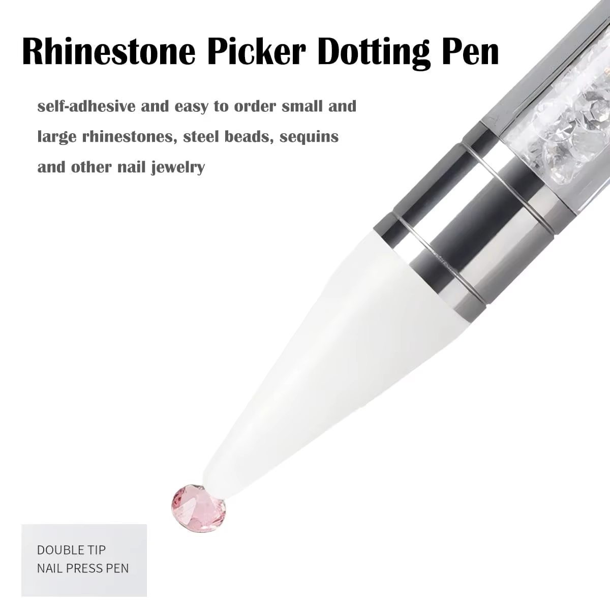Stylo à points pour sélecteur de strass, pierres précieuses à double extrémité, cristaux, goujons, c