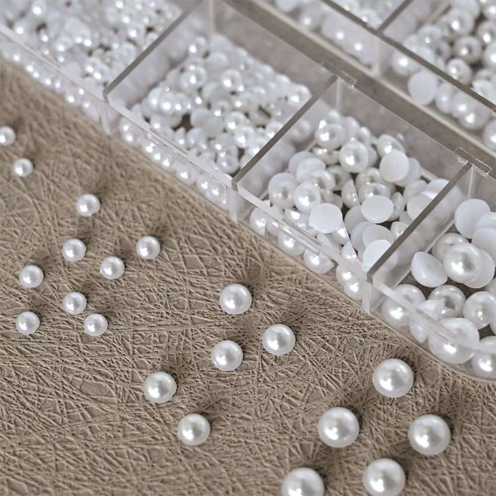 Ensemble de 12 boîtes de breloques pour ongles en perles japonaises, 1.5-5mm, strass 3D mixtes compl