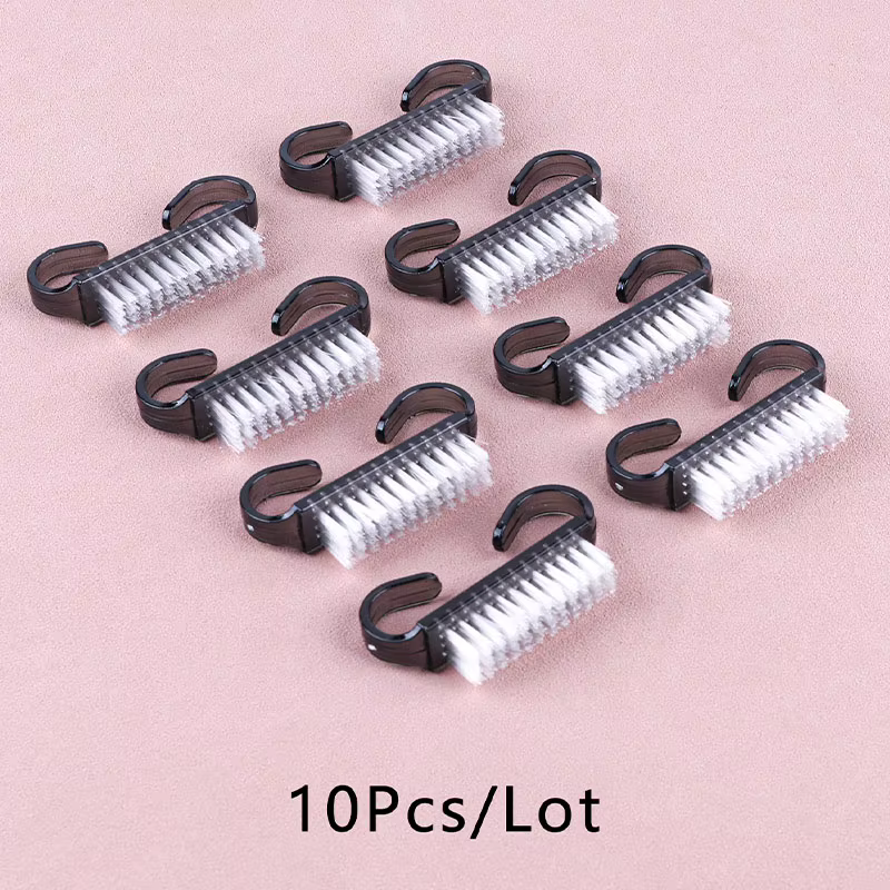 Brosse de nettoyage des ongles noire, 10/20 pièces, petites brosses à manche en plastique, dissolvan