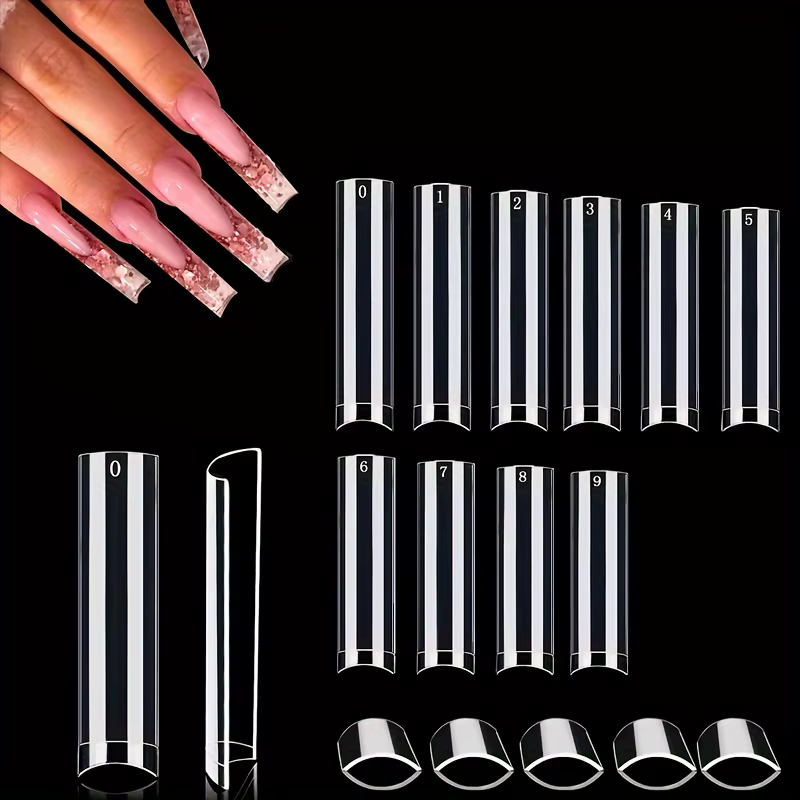 No C Curve Square Nail Tips-No C Curve Long Nail Tips-502Pcs No C Curve XXL carré droit faux ongles 