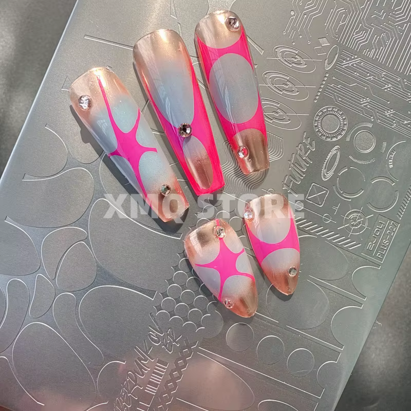 XMQ NAIL ART STAMPING PLATES LINES TEMPLATES IMAGEPLATE ROSE