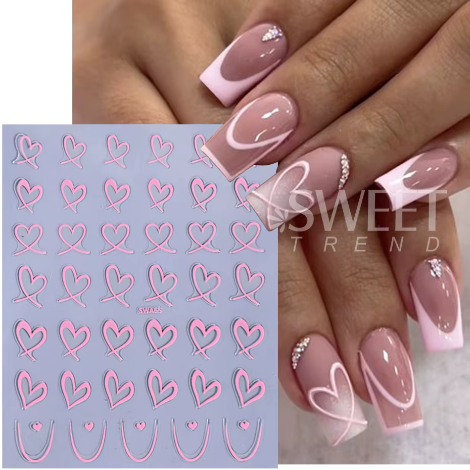 Autocollants 3D du Jour de Léon pour Nail Art, Décalcomanies Adhésives pour Ongles, Lignes Noires, B