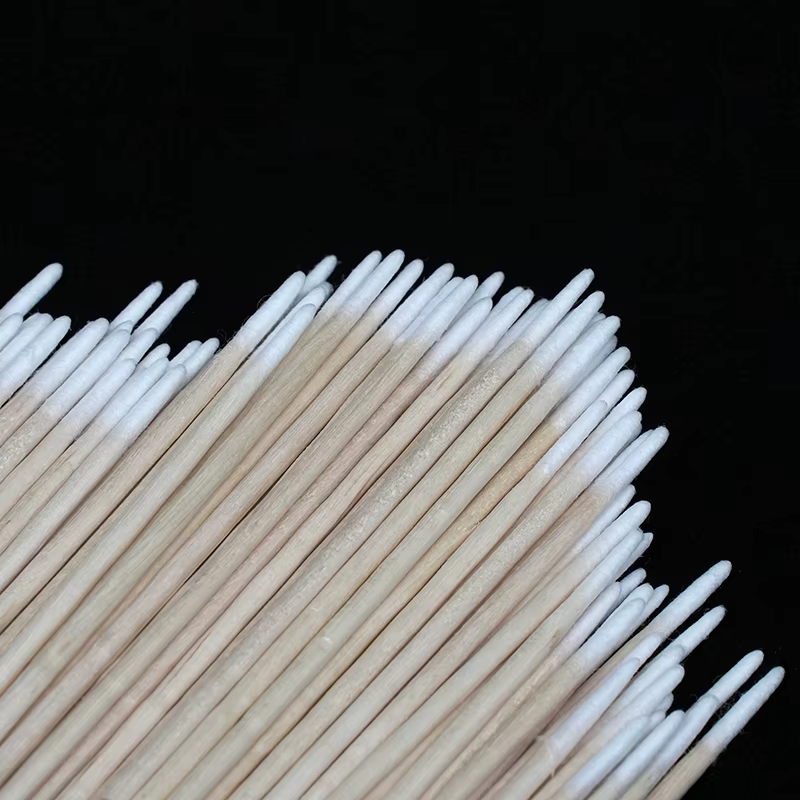 300 pièces ongles bois coton-tige bâtons propres dissolvant de vernis à ongles outils d'art tête de