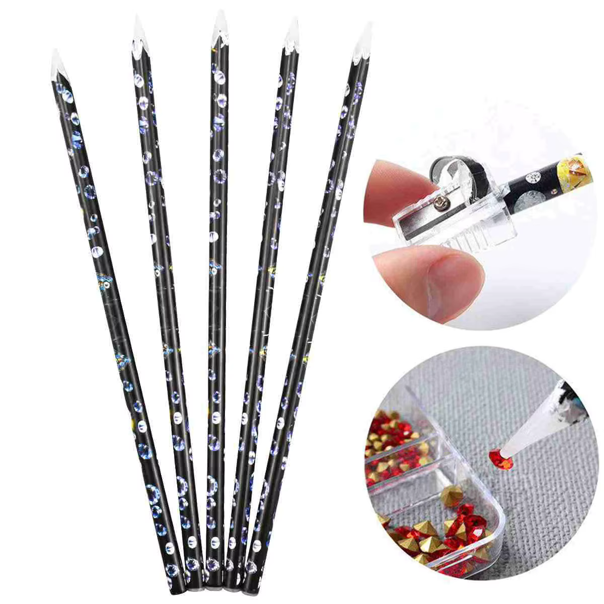 Crayon à points pour Nail Art, sélecteur de strass, outil de ramassage sans contact pour cire de cri