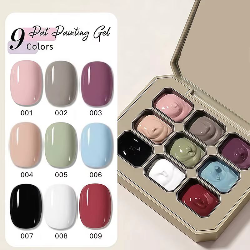 Gel solide 9 couleurs pour nail art, gel UV thème football estival, breloques DIY pour nail art
