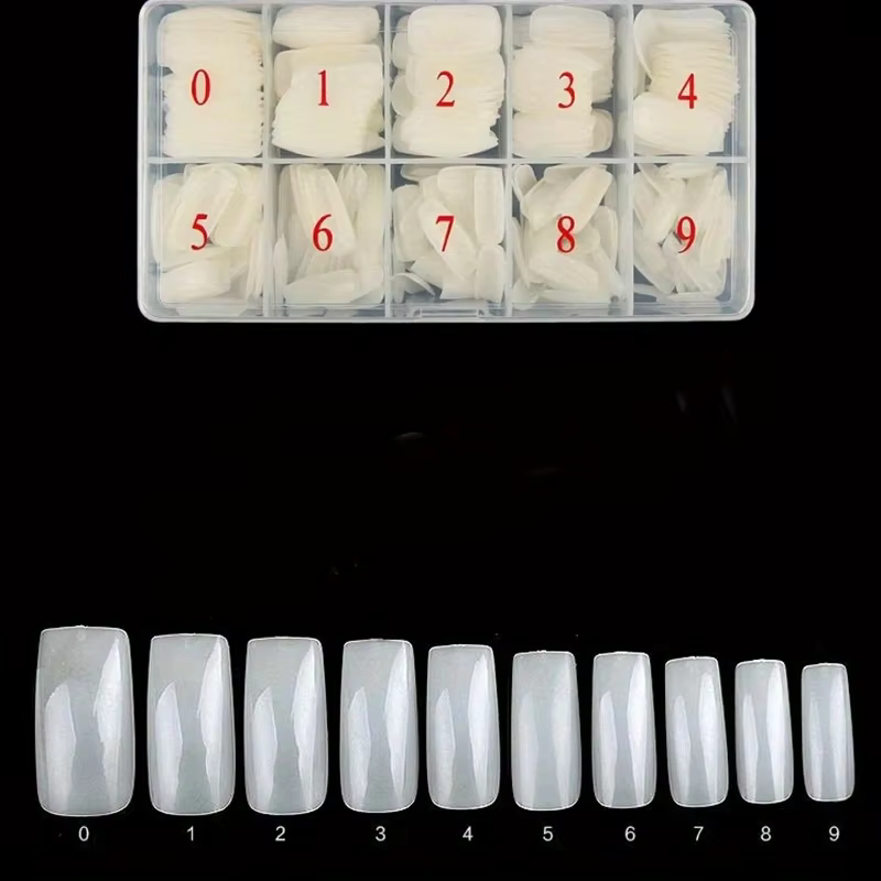 Manucure 500 pièces pièces d'ongles français en boîte gommage clair faux ongles Patch amovible bâton