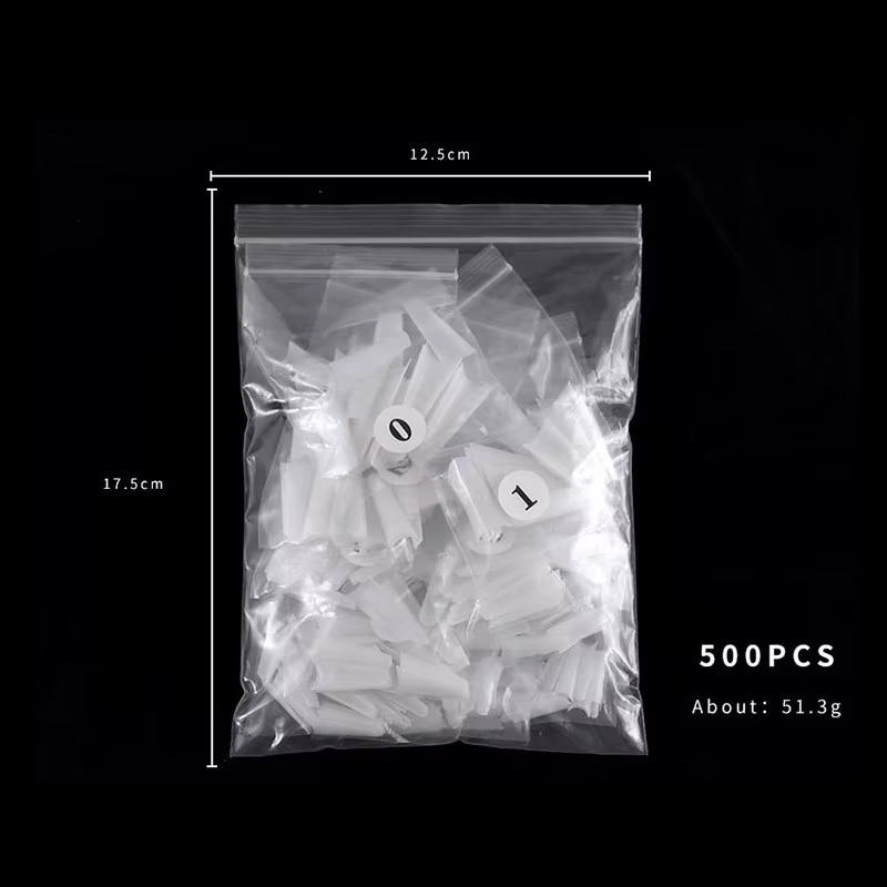 500 faux ongles Art conseils français naturel cercueil Transparent faux ongles conseils pour acryliq