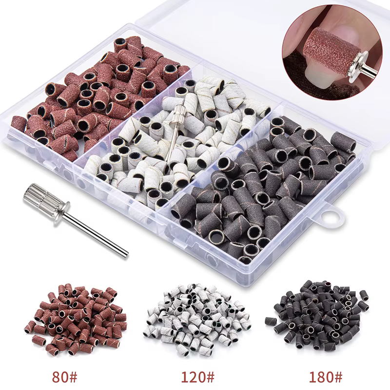 Bandes de ponçage pour ongles en boîte, avec forets à mandrin, pour Machine électrique, broyeur de f