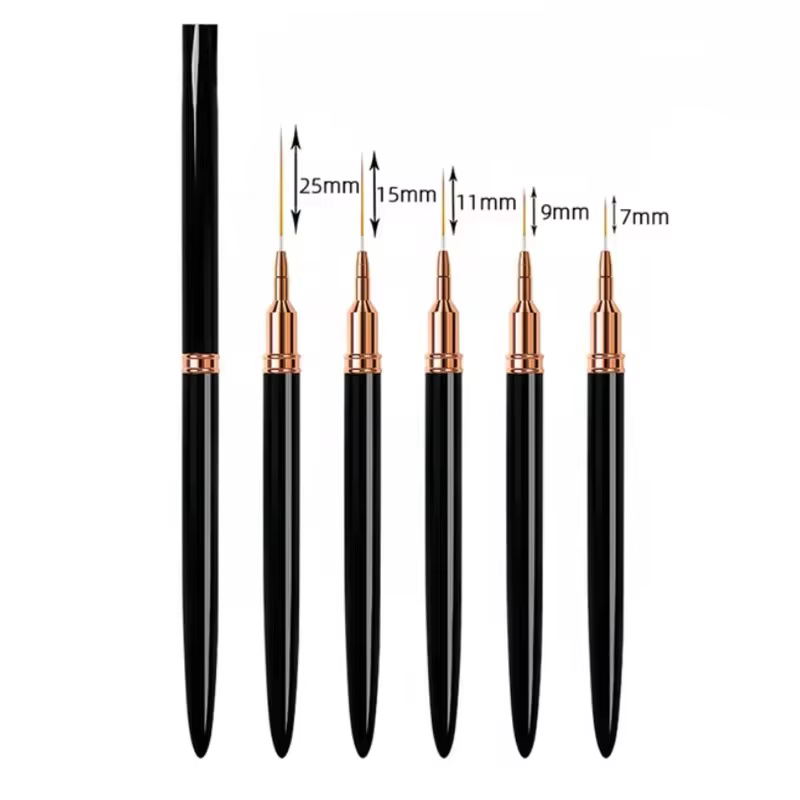Ensemble de pinceaux pour Nail Art, 5 pièces, Kits de pinceaux pour ongles en Gel UV, ligne à rayure