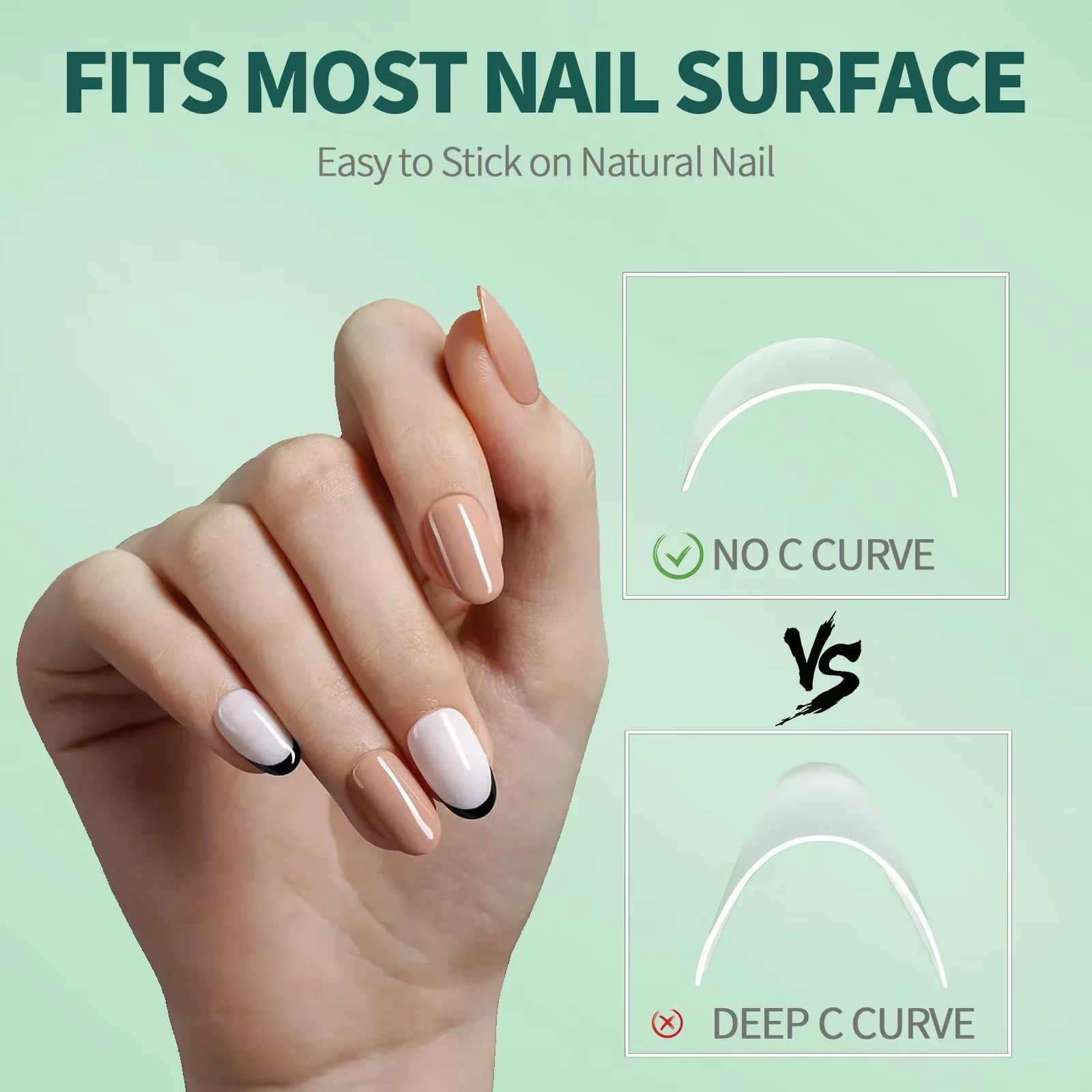 Faux ongles courts demi-couverture, 150 pièces, mat, 12 tailles, sans courbe C, pour Extension d'ong