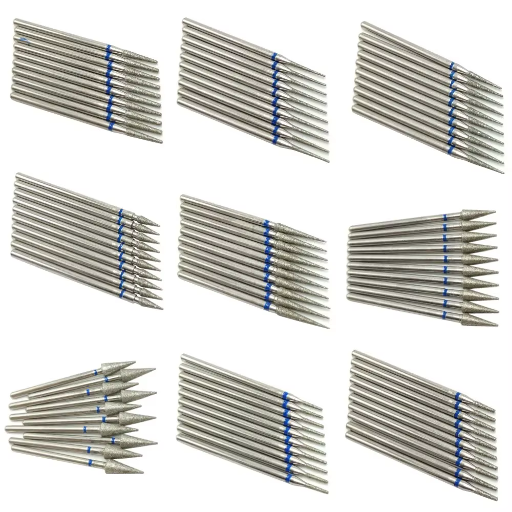 10 pièces ensemble diamant foret à ongles rotatif fraises électriques pour pédicure manucure fichier