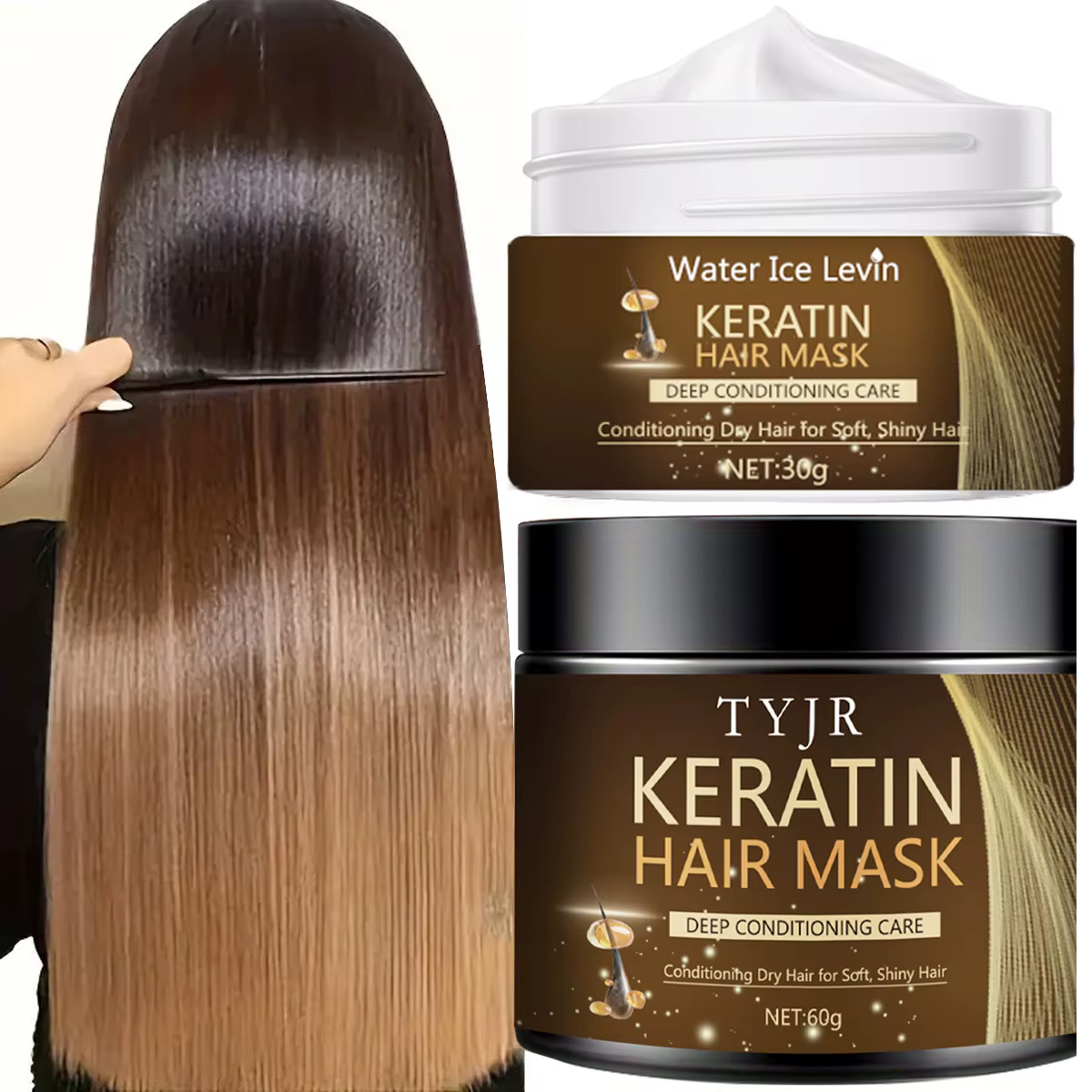 Masque capillaire magique à la kératine, crème réparatrice protéinée pour lisser les cheveux secs, c