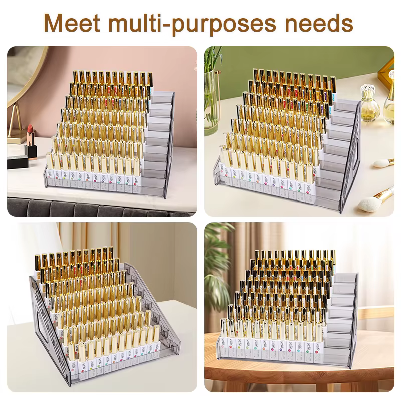 Présentoir de vernis à ongles en acrylique transparent, support de rangement en plastique multicouch
