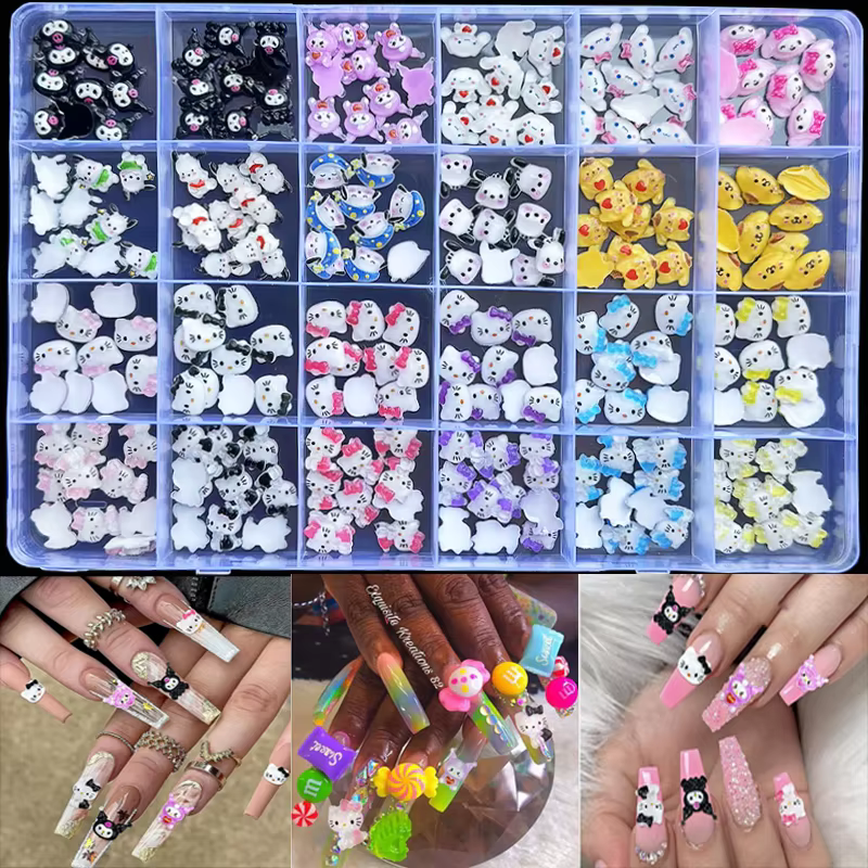 Sanrioed Hello Kitty bricolage Nail Art bijoux décor Kawaii Kuromi breloques pour manucure bricolage