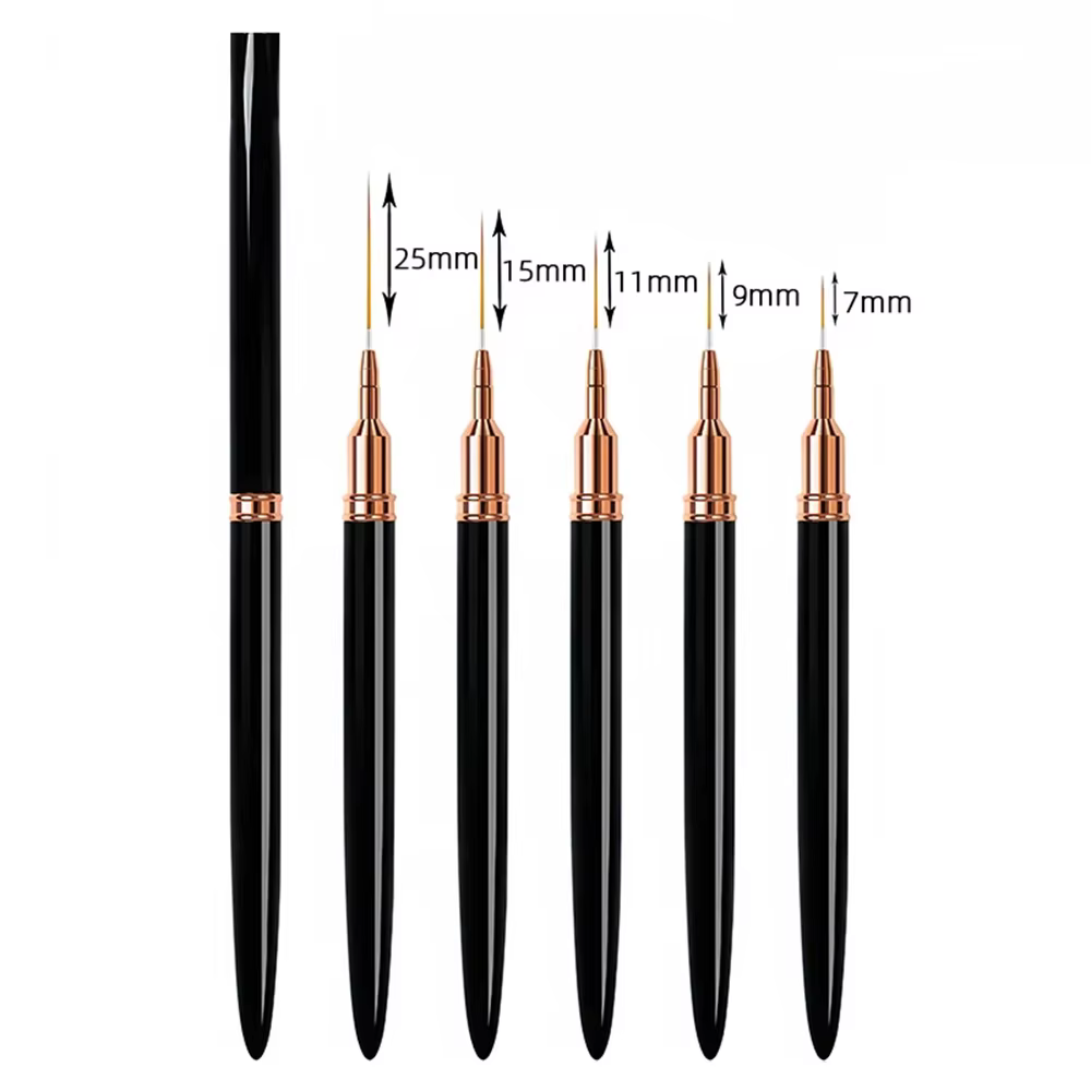 Stylo brosse à ongles 5 pièces/ensemble, ensemble de pinceaux pour Nail Art, dessin à rayures allong