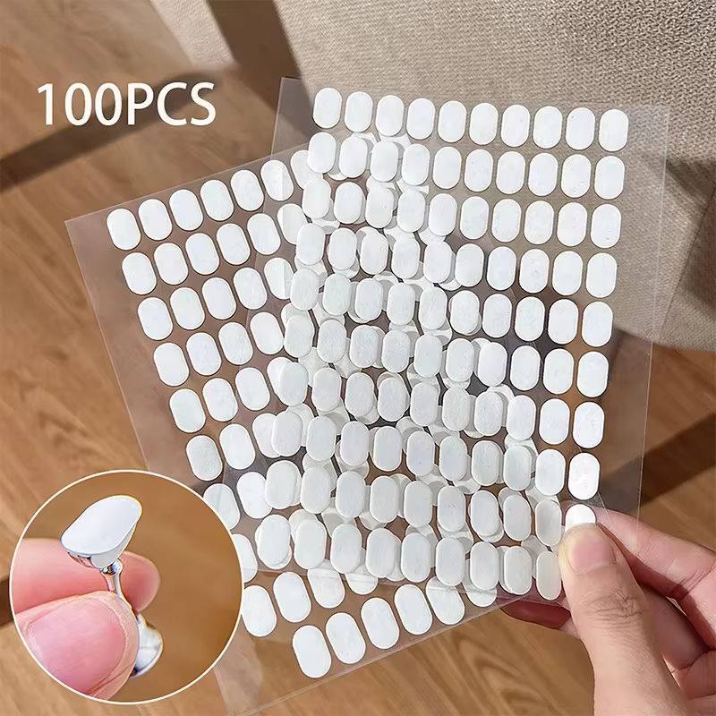 100 pièces de ruban adhésif double face en gel pour ongles, colle adhésive transparente, autocollant