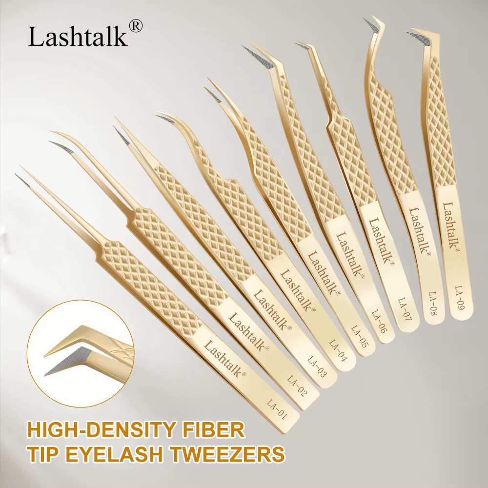 Lashtalk pince à épiler à pointe de Fiber de précision Extensions de cils poignée en diamant anti-dé