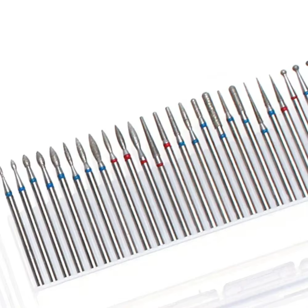 30 pièces/ensemble fraises diamantées fraise à aneth pour manucure mèches de meulage outils d'art de