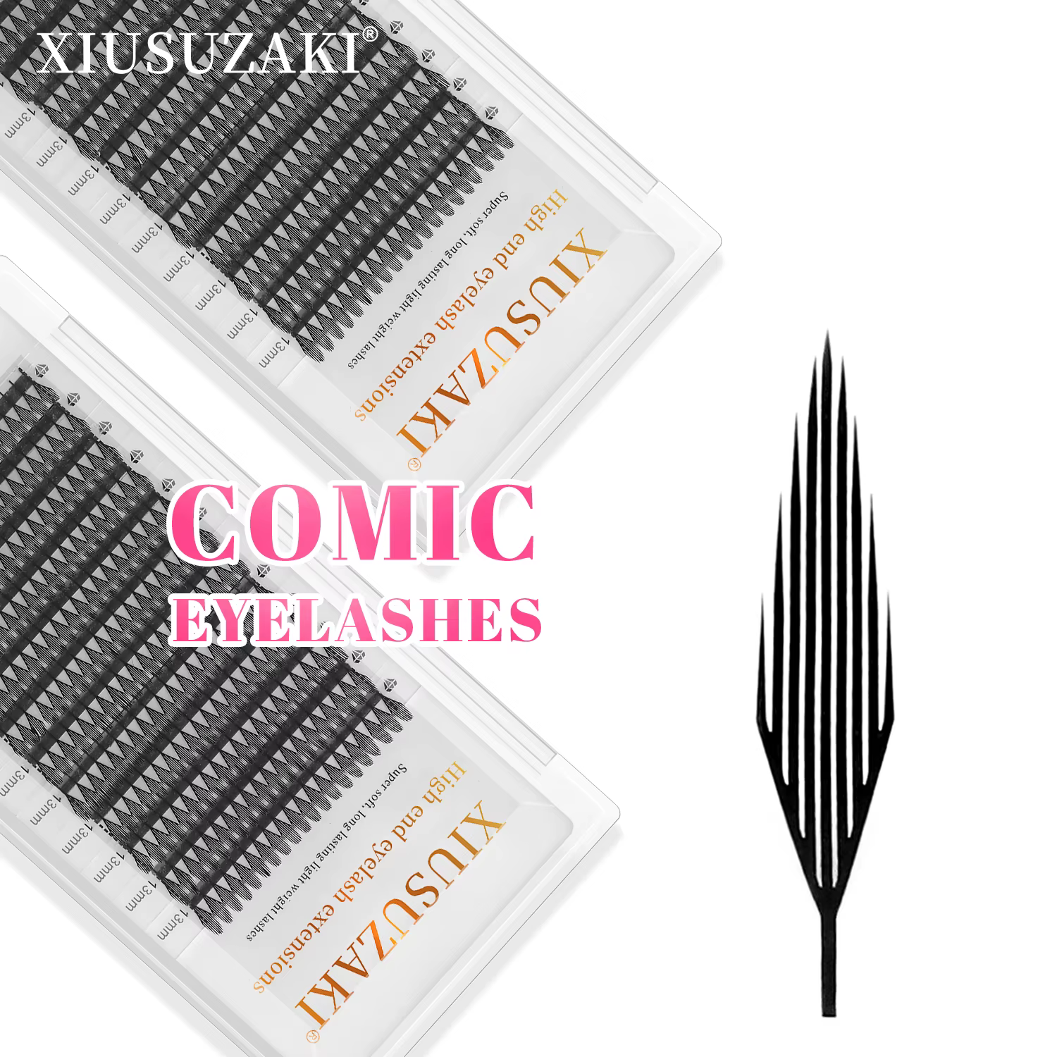 XIUSUZAKI bande dessinée flèche cils floraison automatique préfabriqués ventilateurs Extensions de c