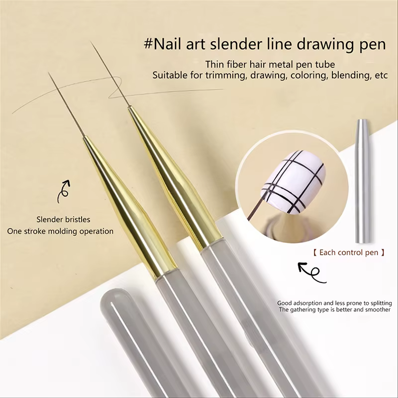 Pinceaux de revêtement pour Nail Art, brosse à ongles en Gel, vernis à ongles extrêmement fin, pince