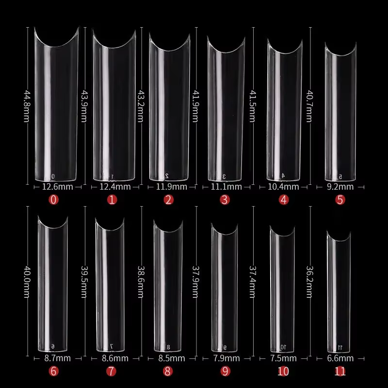 Faux ongles extra droits média, 240 pièces/boîte, longs, carrés, courbés, en ABS, N64.C, pour salon