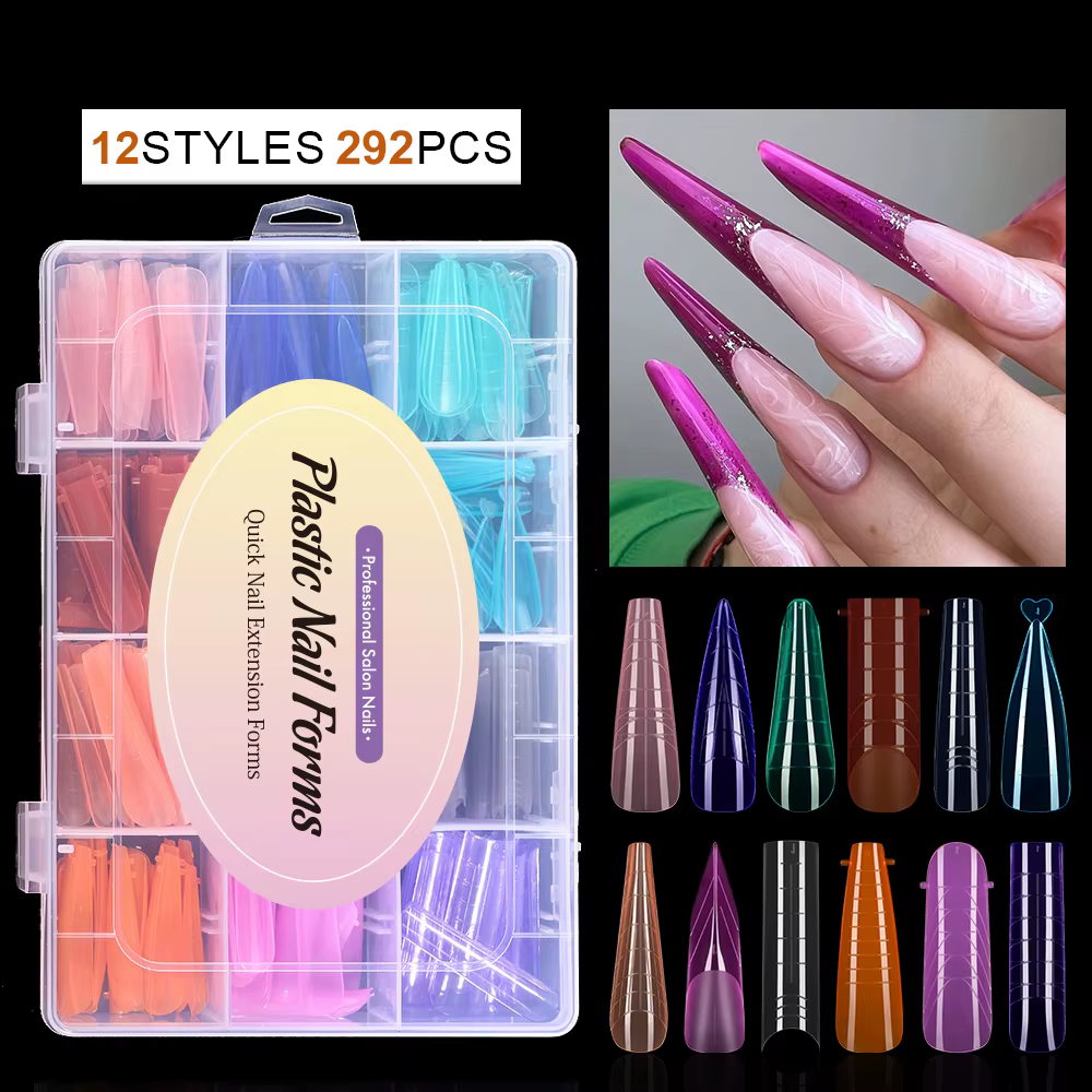 MOWOT 292 pièces couleur double forme ongles moule ensembles acrylique ongles Extension construction
