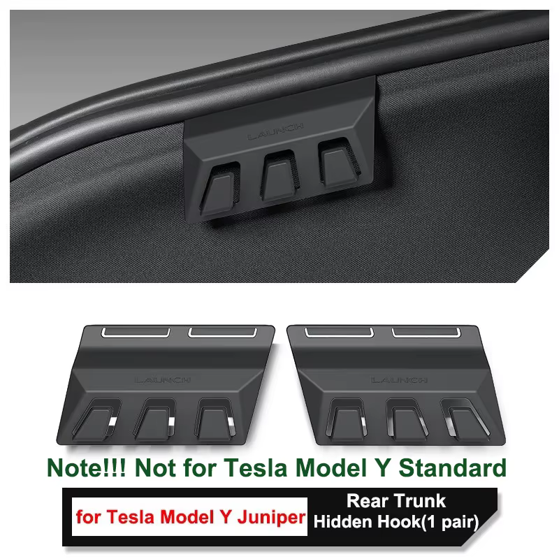 Accessoires pour Tesla Model Y L Juniper 2026 : Crochets de rangement latéraux pour coffre arrière, 