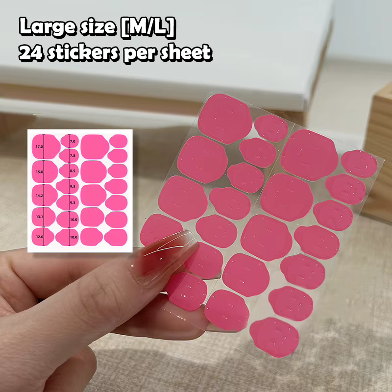Autocollants Double face réutilisables, 24/30 pièces, gelée transparente, colle pour faux ongles, ac